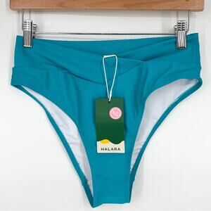 NWT Halara‎ Crossover Bikini Bottom Swimsuit M Teal